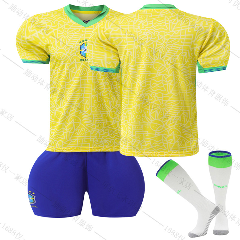 Picture of 2425 New Brazil home Court No. 10 Neymar 20 venius 9 Richard Leeson football uniform suit Jersey