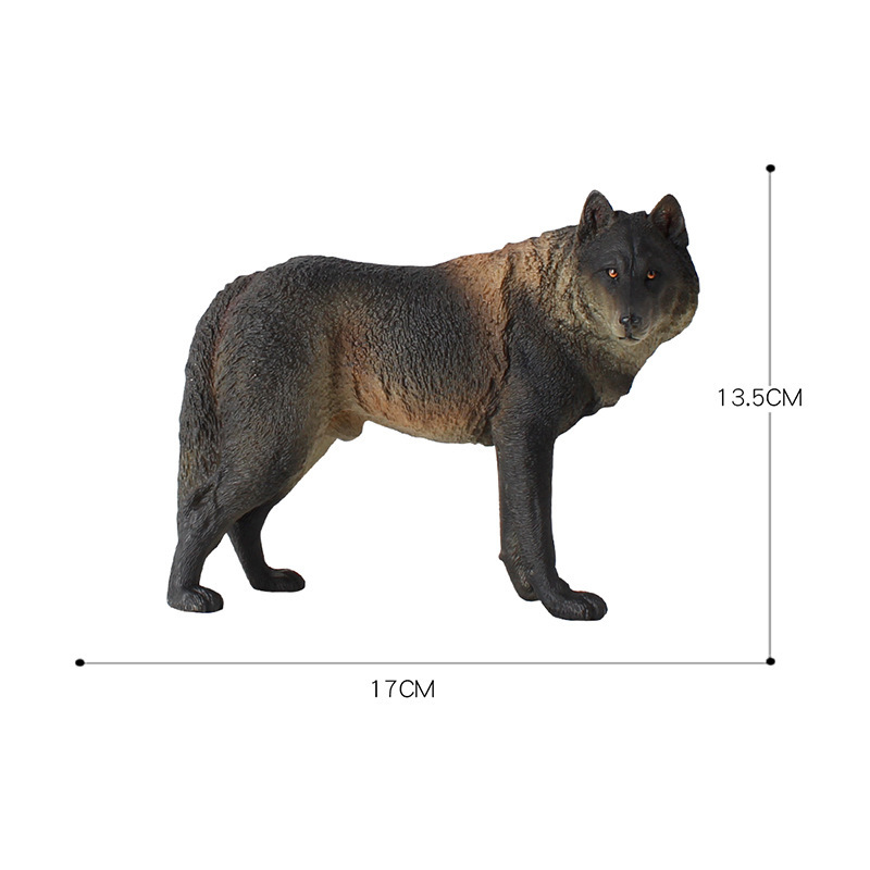 Picture of Solid simulation wild animal wolf model roaring Wolf big gray wolf children's hand toy early education cognitive ornaments