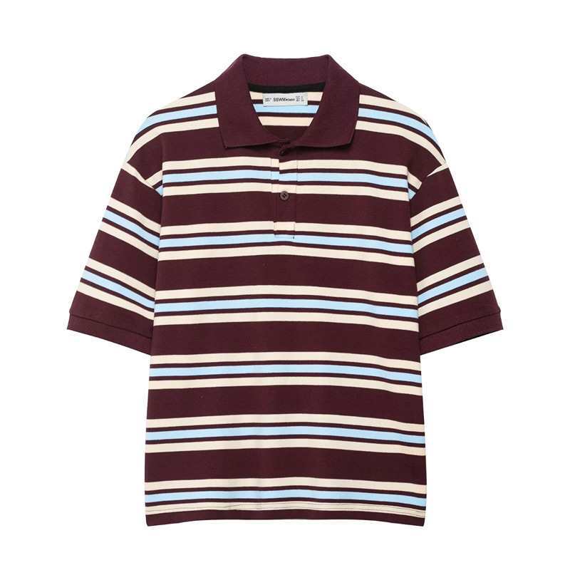 Picture of European and American Style Women's Button Fashion Casual New Versatile Shirt Foreign Trade Spring and Summer Striped Short-Sleeve Two-Piece