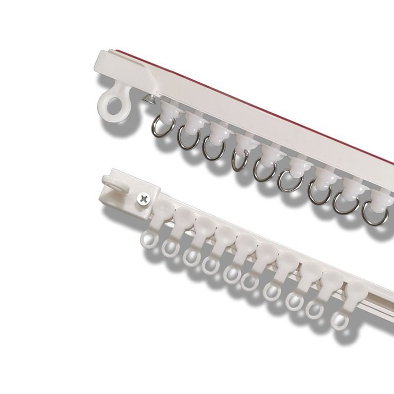Picture of Curtain track non-perforated slide rail side-mounted self-adhesive mute guide rail accessories rod adhesive rail slide pasting pulley installation