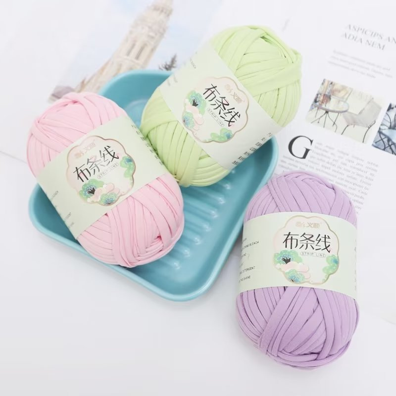High elastic cloth thread hand woven material bag diy crochet hook slippers cushion storage frame doll wool ball