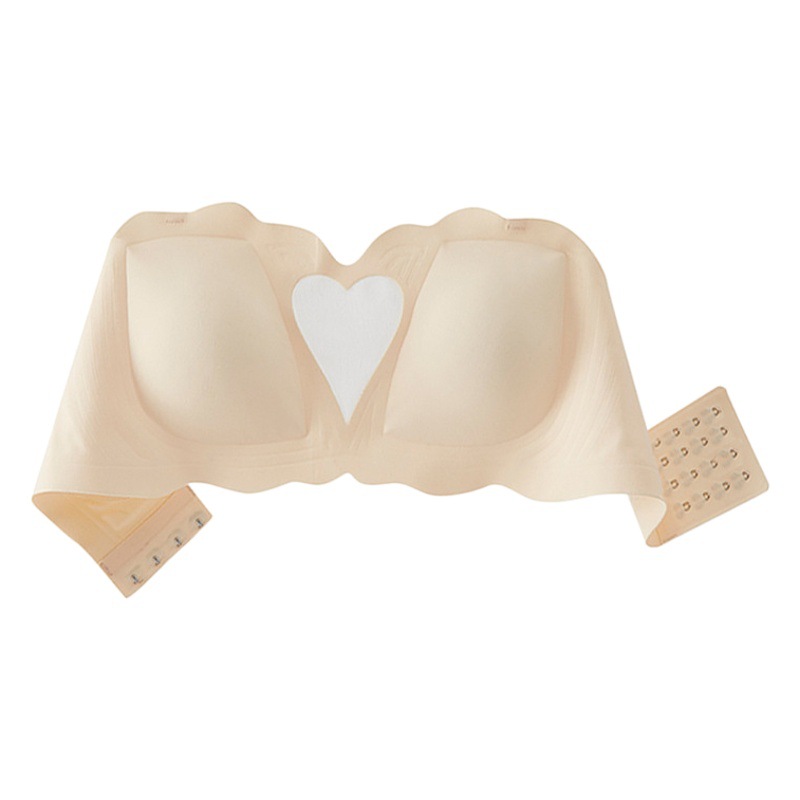 Summer Thin Non-Slip Wire-Free Small Breast Push-Up Seamless Invisible Chest-Wrapped Breathable Bra for Women Strapless Intimates for Women