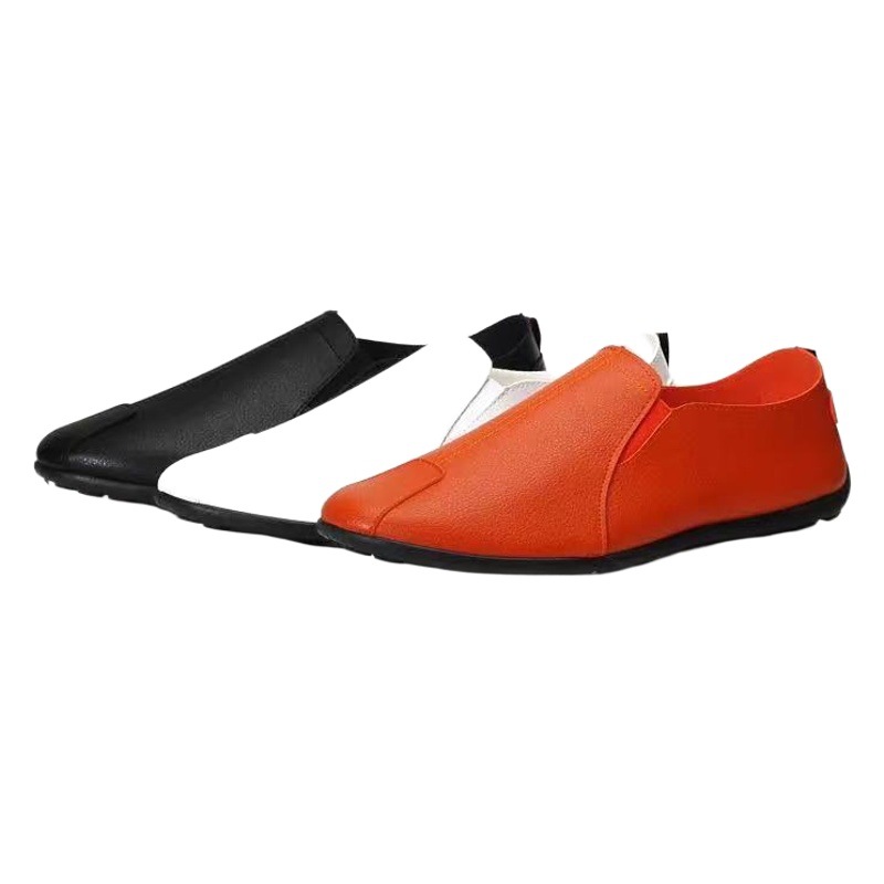 New Men's Shoes Men's Casual Leather Shoes Spring and Summer Soft Bottom Bean Shoes British Fashion Dad Shoes Driving Lazy Shoes