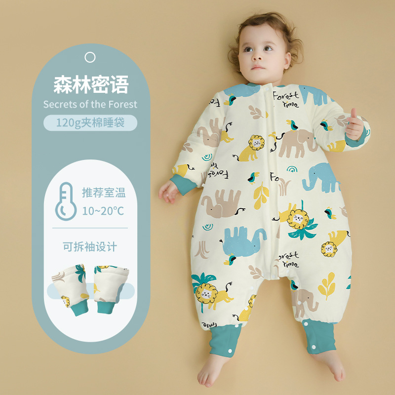 Picture of Sleeping bag baby autumn and winter thickened cotton children's cotton sleeping bag split leg baby kindergarten air-conditioned room Anti-kick quilt