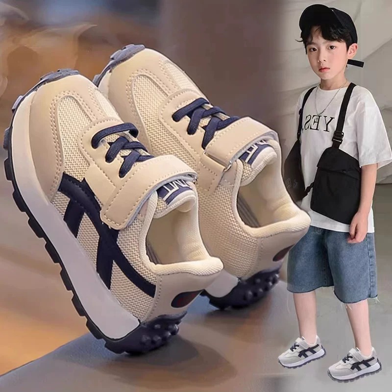 Boys Shoes 2025 Spring and Autumn New Children's sneaker Mesh Breathable Torre Shoes Boys Baby Soft Bottom Forrest Gump Shoes