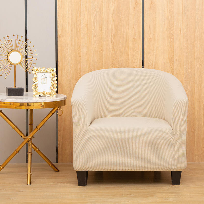Picture of Corn fleece semicircle sofa chair cover thickened conjoined elastic dining chair cover anti-fouling stool cover chair cover