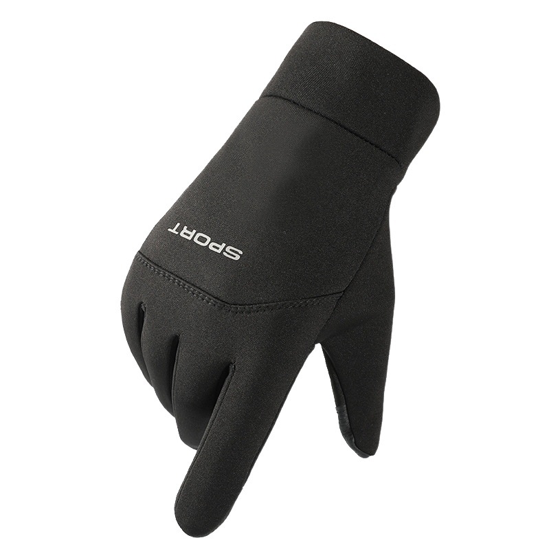 Cross-border Autumn and Winter Gloves Men's Warm Riding Full-finger Non-slip Driving Touch Screen Sports Outdoor Leakage Two-finger Velvet Gloves