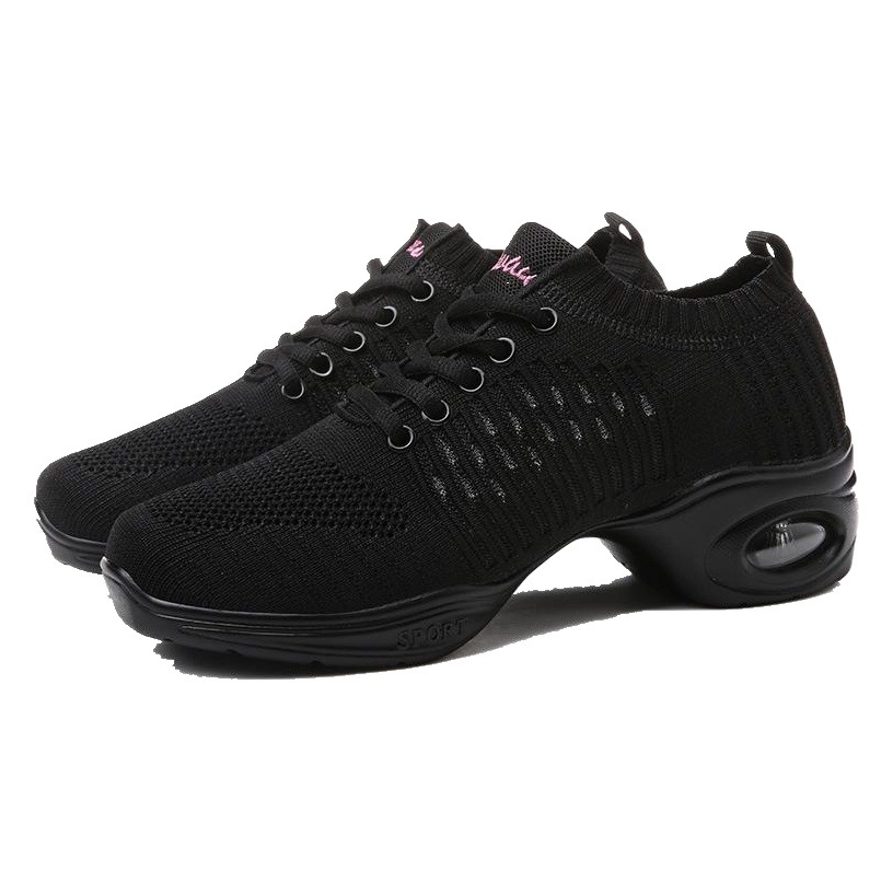 New Summer Dance Shoes Women's White Mesh Stretch Flying Woven Dance Shoes Square Dance Shoes Soft Sole Air Cushion Shoes