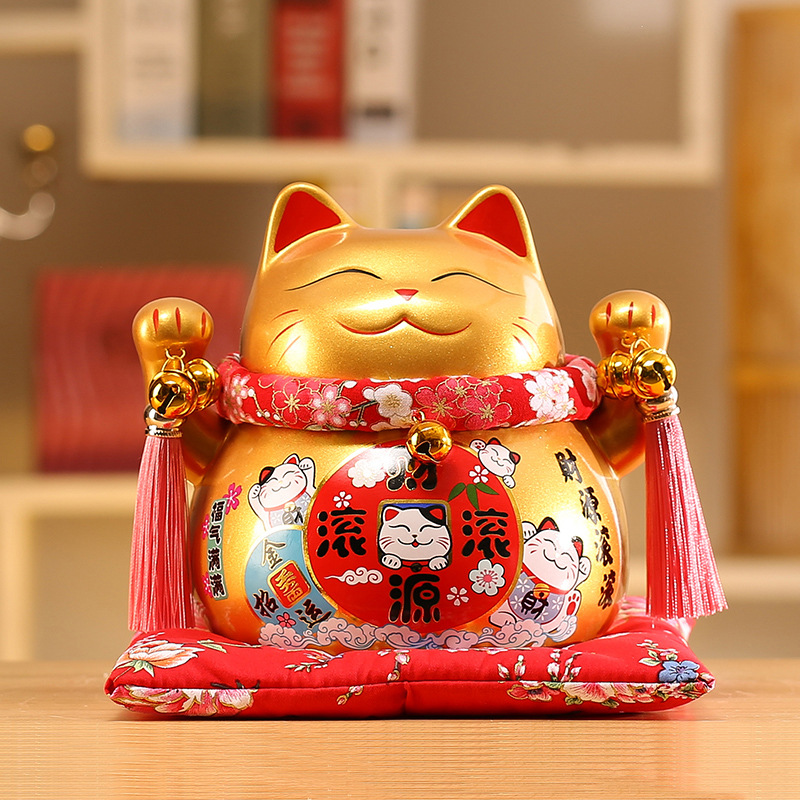 Picture of Lucky Cat Ornaments Creative Gift Decorations Japanese Piggy Bank Large Ceramic Living Room Shop Opening Lucky Cat