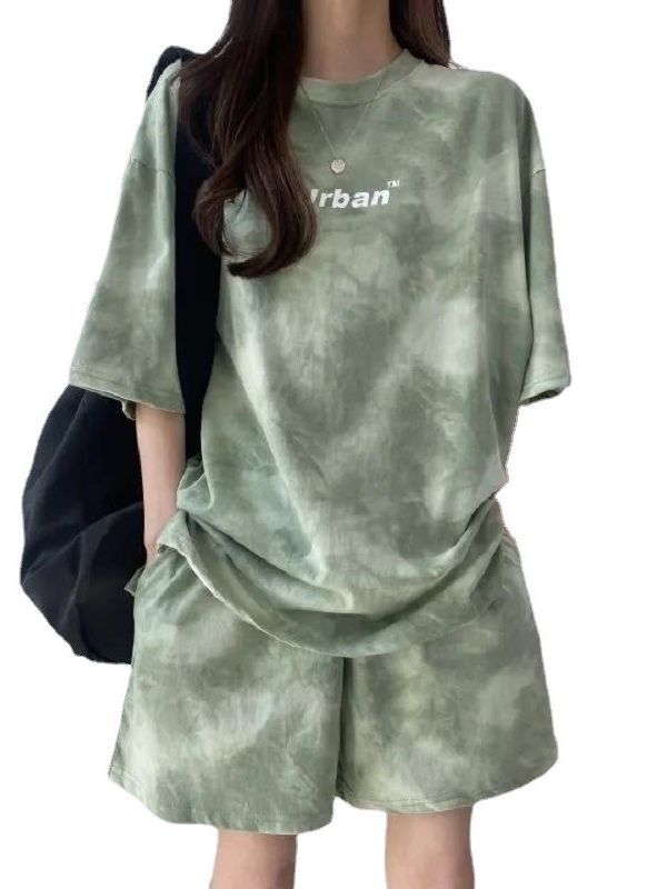 Picture of [in stock] Sports Leisure suit Women's Summer Thin Small Salt Sweet Top Shorts Two-piece Set