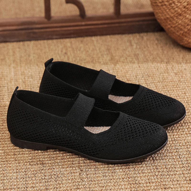 Picture of Old Beijing Cloth Shoes for Women, 2025 Summer New Style, Fly-Knit Mesh Breathable Women's Shoes, Soft-Soled Shoes for Middle-Aged and Elderly Mothers, Cross-Border