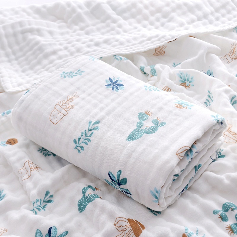 Picture of Baby Bath Towel Pure Cotton Wholesale Pure Cotton Four-Layer Gauze Newborn Wrap Summer Newborn Baby Supplies Children's Blanket