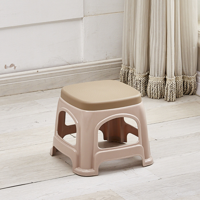 Picture of Plastic stool home thickened living room dining table Deng Zishuo material square bench chair simple cooked rubber small stool high stool
