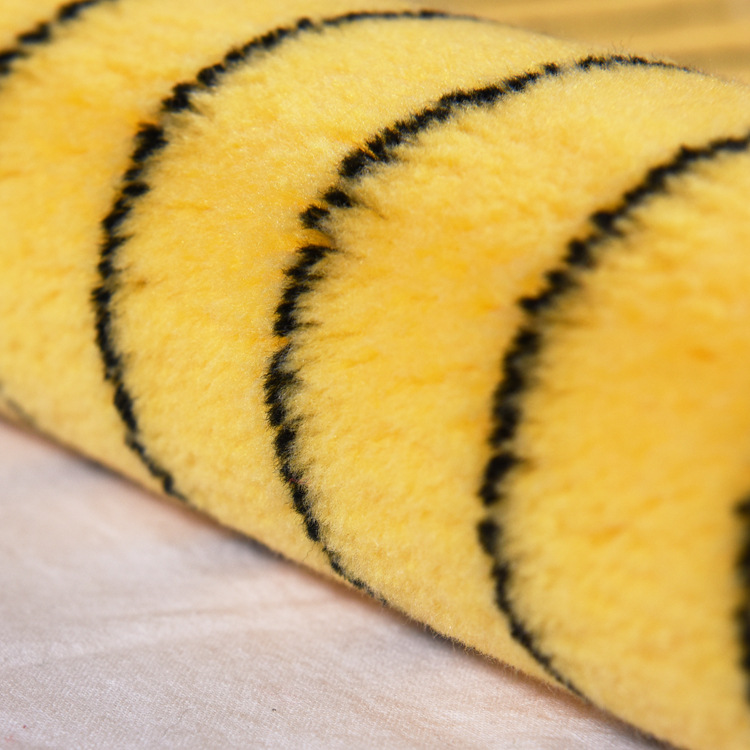 Picture of Factory Direct Sale of Yellow Background with Black Stripes Polyester/Cotton Blend Roller Brush Fleece Fabric, Shandong Hengtai Woven Brush Cloth