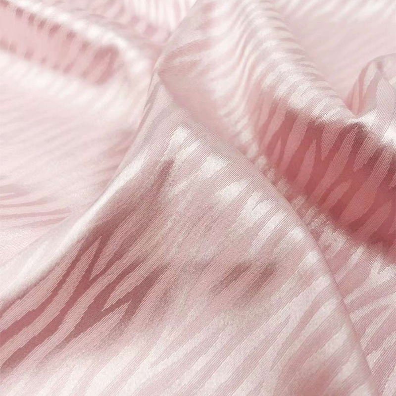 Zebra Dark Pattern Satin Jacquard Fabric European and American Export Wavy Stripesd Dress Shirt Suspender Skirt Fabric
