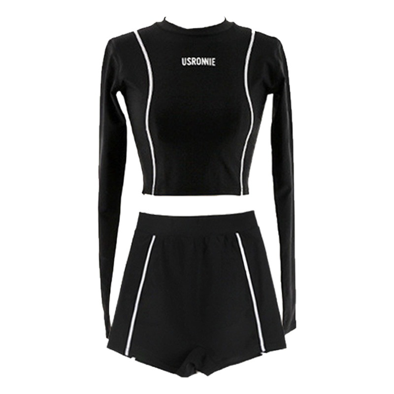 Separates Jellyfish Swimsuit Women's Boxer Briefs Long-Sleeved Conservative Belly-Covering Slimming Look Sexy Hot Spring Beach Swimsuit Wetsuit