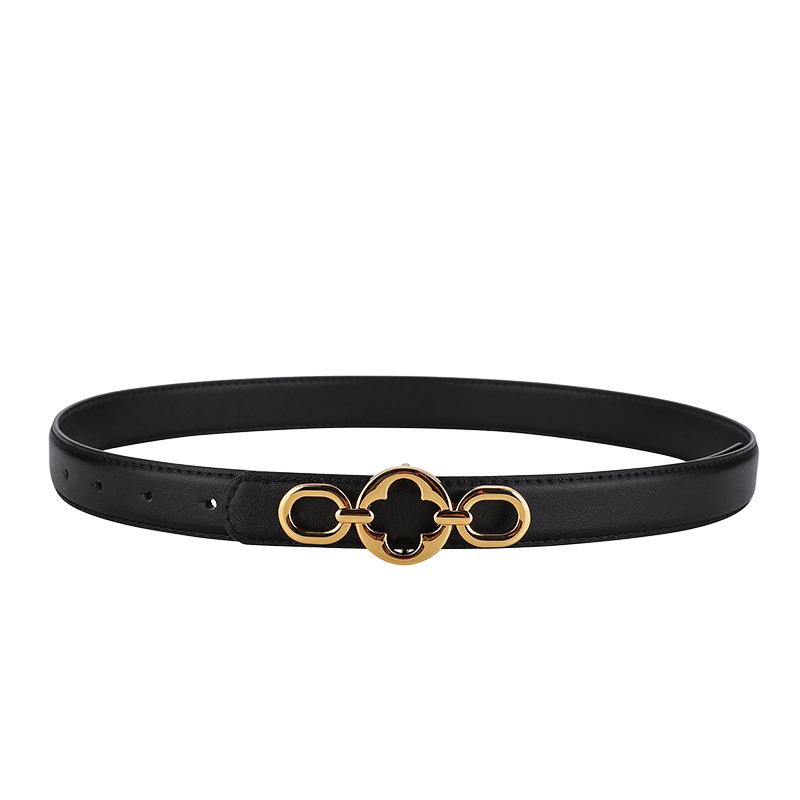 Women's High-end Cowhide Belt All-match Decorative Jeans dress Women's Thin Waist Seal Genuine Leather Belt Women's