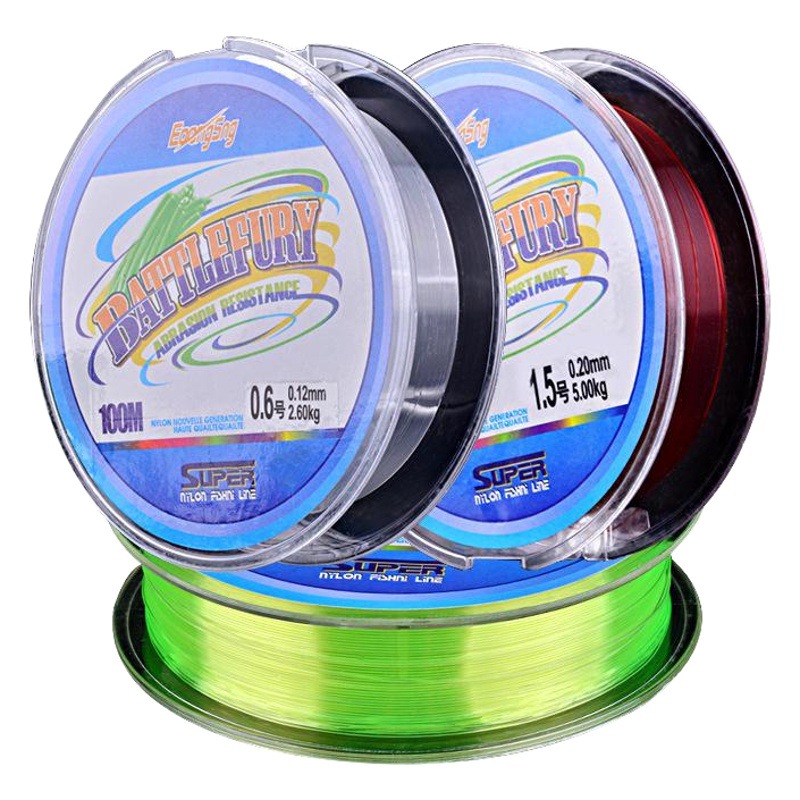 Non-Degree Fishing Gear Fishing Line 100m Competitive Fishing Line Sea Rod Fishing Rod Fishing Reel Nylon Line Sub-Line Night Fishing