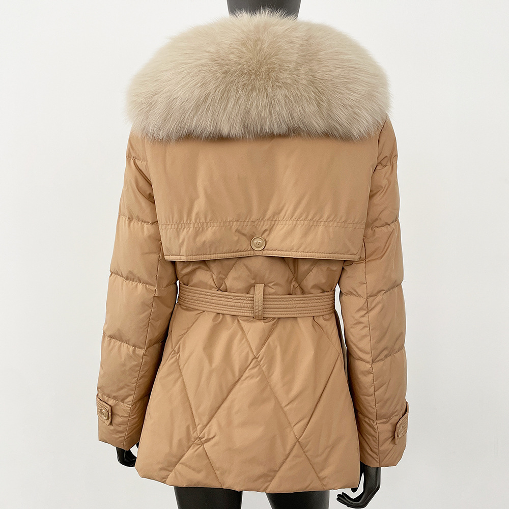 Picture of Korean version of big fur collar down jacket women 2024 new fashion short waist fashion western style thick warm coat