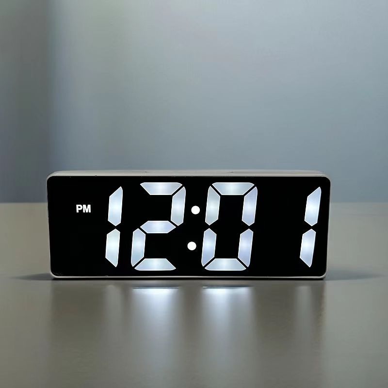 Picture of Mirror Clock Ins Desktop Clock Timetable Desktop Ornaments Led Digital Display Student Digital Alarm Clock
