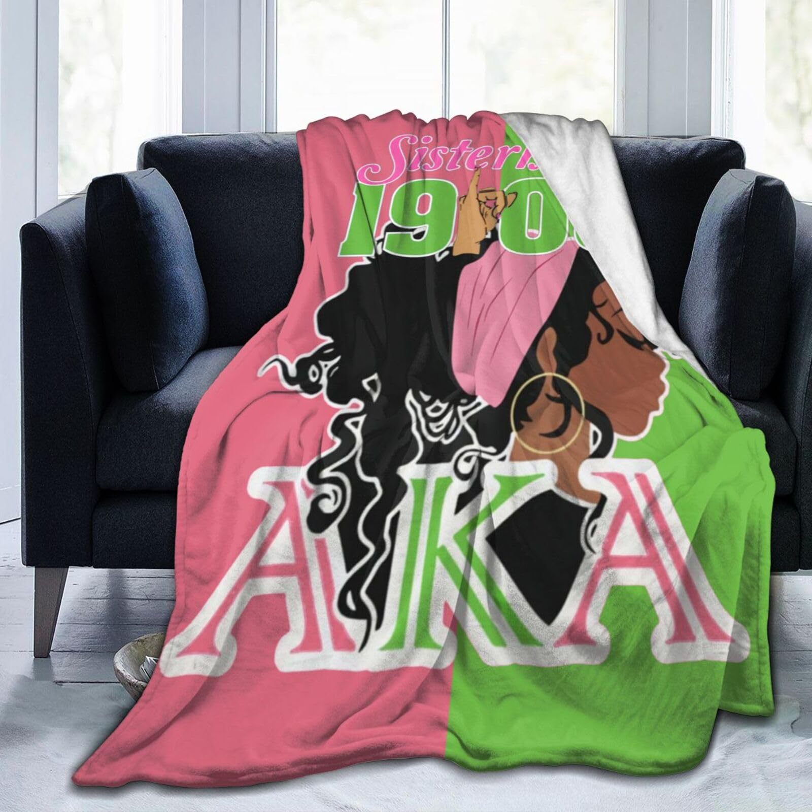 Picture of Cross Border AKA Girl Blanket Sorority Gift Soft Flannel Blanket Sisterhood Blanket for Women