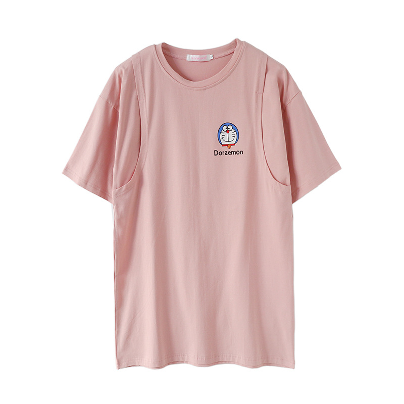 Picture of Maternity Clothing Nursing Clothes Summer Outer Wear Short-sleeved T-shirt Fashion Nursing Clothes Going Out Summer Casual Top Trendy Women