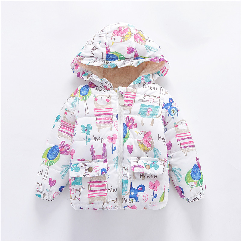 Picture of Foreign trade children's clothing 2020 new graffiti boys and girls small cotton-padded baby children plus velvet padded coat