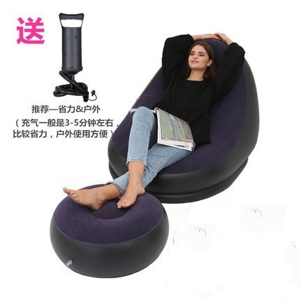 Picture of Cross-border Spot Thickened Flocking Inflatable Sofa Lazy Sofa Internet Celebrity Single Comfortable Sofa Nap Recliner Creative