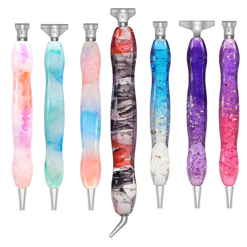 DIY new diamond painting point drill pen gradient color elbow metal pen silicone drill mud tool suit cross-border