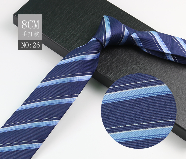 Picture of Men's Tie Business Shirt Stripesd Security Professional Formal Wear Wholesale Plus Logo Manufacturer 8cm Hand-Made