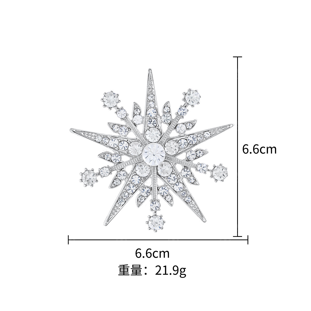 Picture of New high-grade eight mans star brooch snowflake luxury temperament pin men's and women's all-match fashion anti-light corsage accessories
