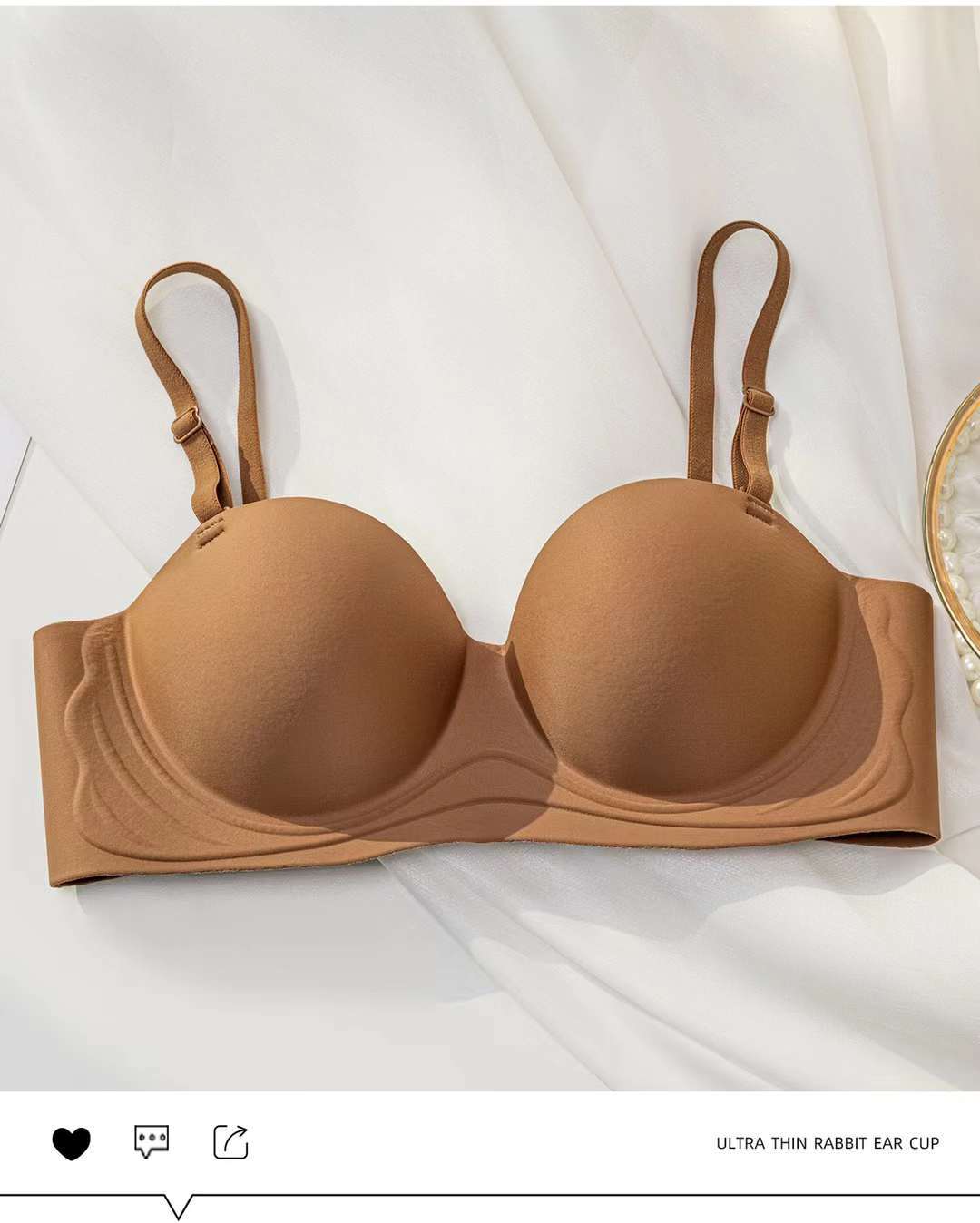 Picture of New one-piece seamless underwear women's small chest big without steel ring breast collection push up upper support anti-sagging bra
