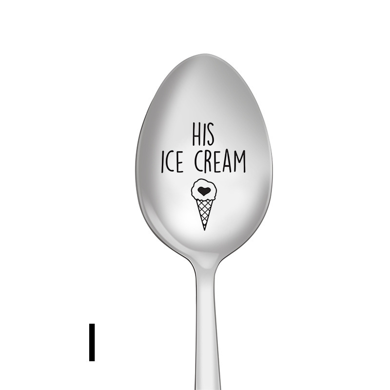Picture of Long-Handled Stainless Steel Spoon, New Creative Mixing Spoon, Various Patterns and Engravings, Household Tableware Manufacturer Wholesale