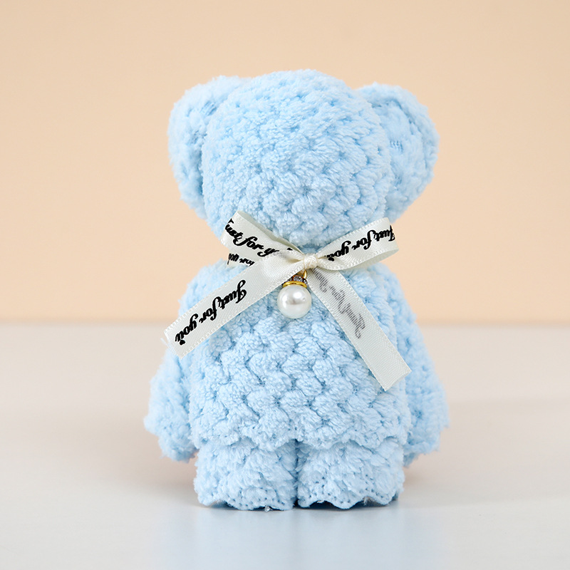 Picture of Coral velvet pineapple Plaid Pearl bear towel hand gift opening birthday return wedding wedding shop gift towel