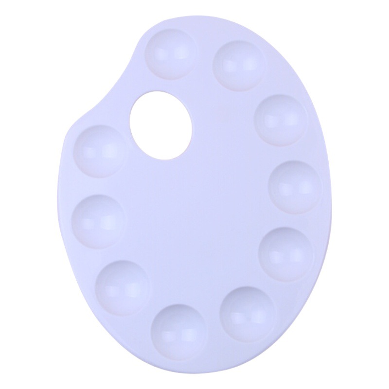 Panwen Bo new watercolor paint plate large palette 10 hole white plastic creative DIY art painting tools