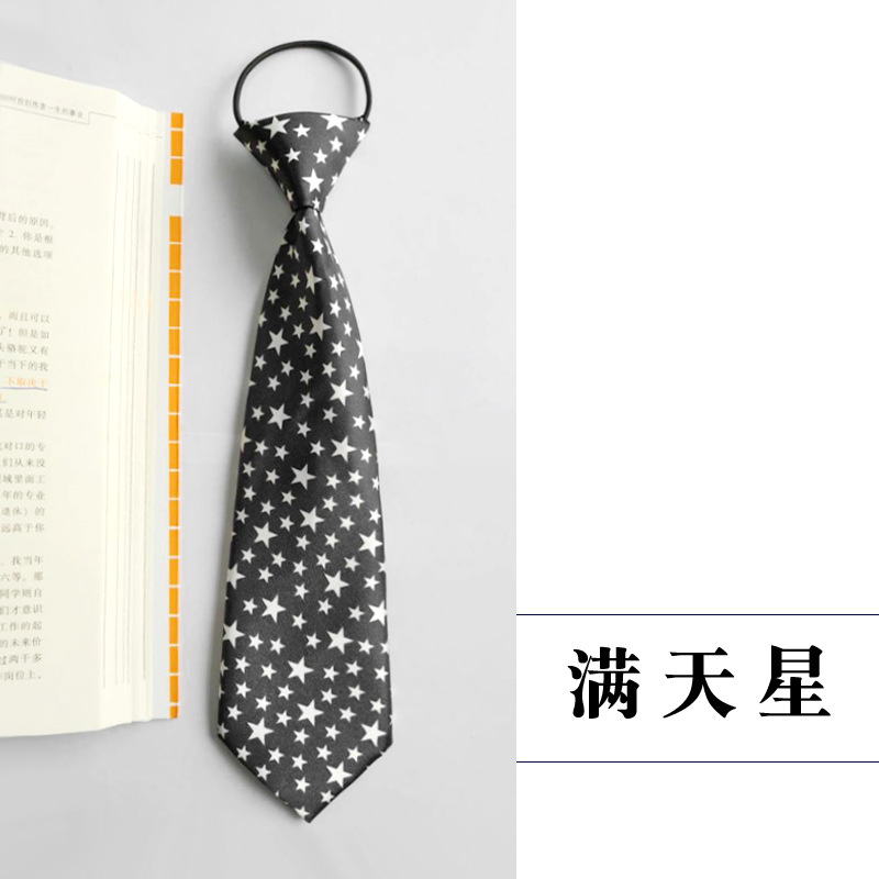 Picture of Children's tie boys Korean baby primary school students solid color striped plaid elastic pullover performance accessories wholesale