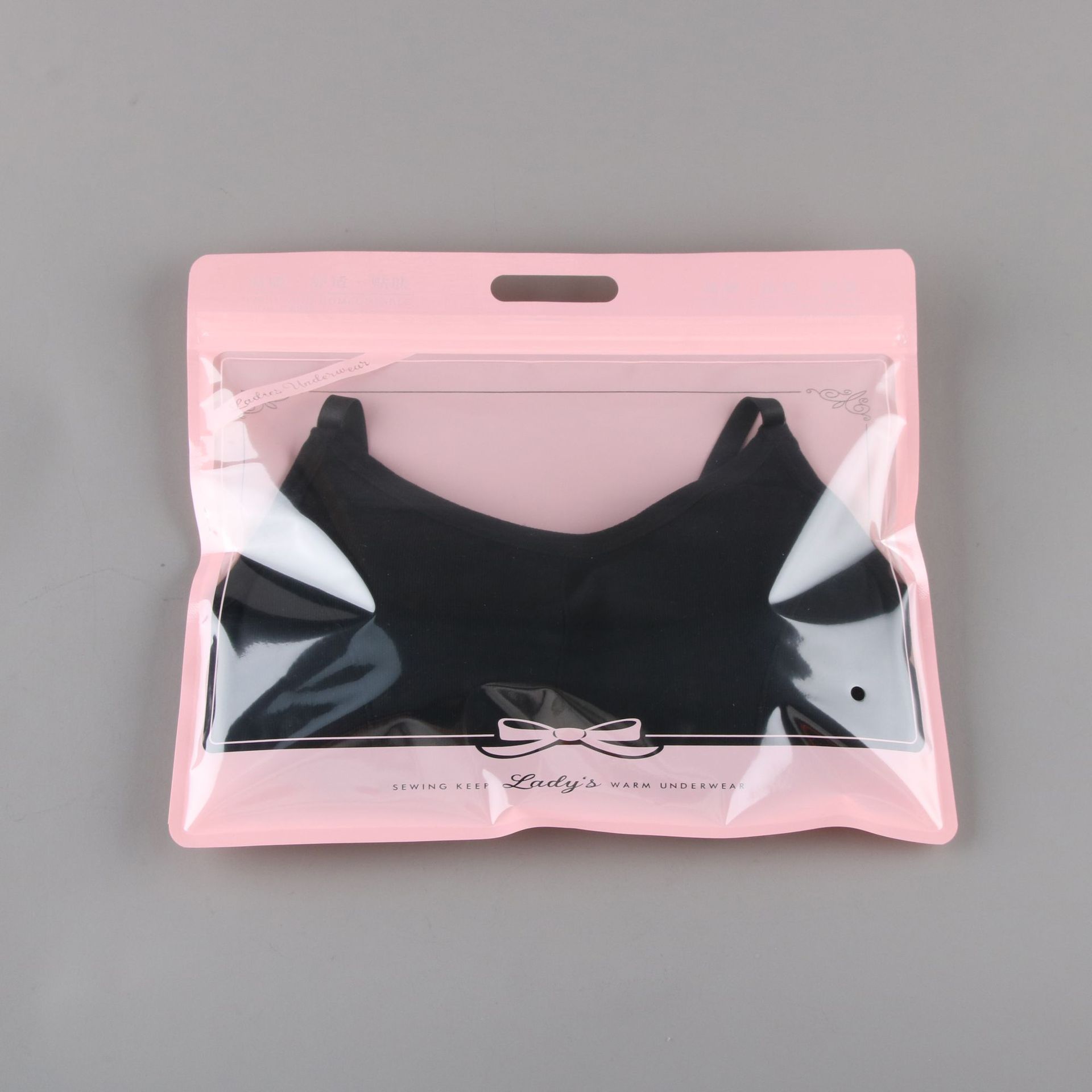Picture of Clothing zipper bag bra underwear bag yoga clothes packaging bag wholesale plastic Ziplock bag frosted transparent in stock