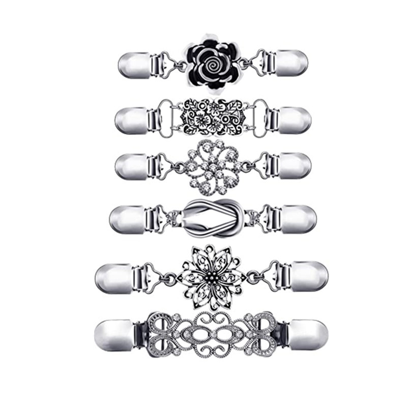 Picture of Amazon's Best-Selling Autumn and Winter 6-Piece Set of Retro Sweater Shawl Clips, Collar Duckbill Clips, Anti-Exposure Brooch Accessories