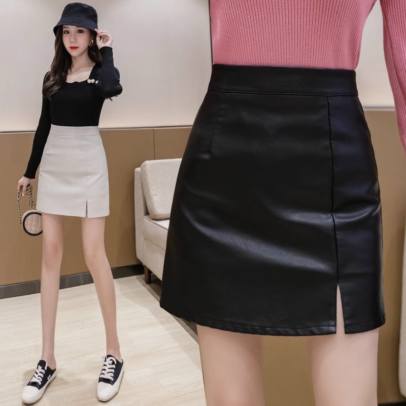 20 winter patent leather new spring and summer women's A- line hip skirt bright skirt autumn 23pu skirt high waist small leather skirt