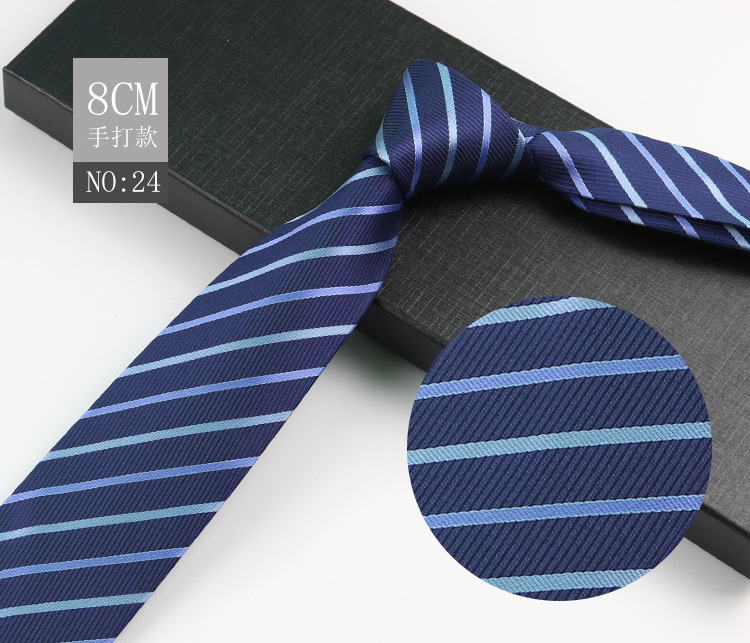 Picture of Men's Tie Business Shirt Stripesd Security Professional Formal Wear Wholesale Plus Logo Manufacturer 8cm Hand-Made