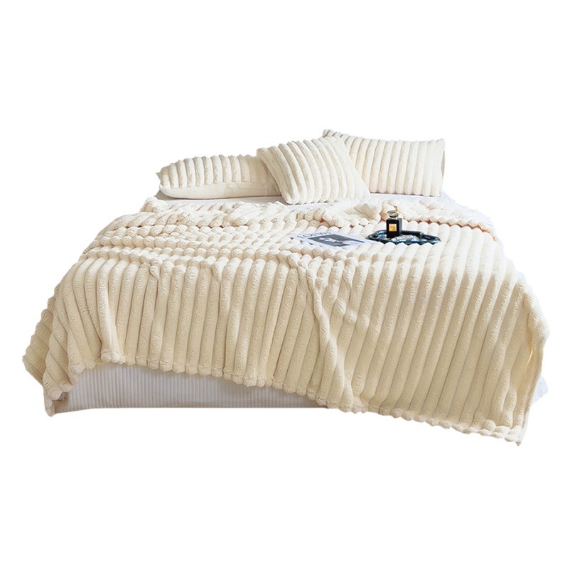 Solid color thick warm rabbit plush blanket high weight flannel blanket milk velvet blanket nap blanket sofa blanket