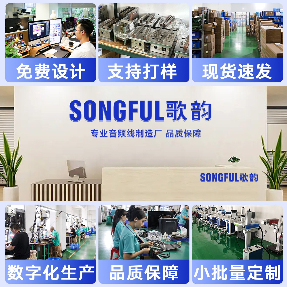 Picture of Factory wholesale 3.5mm one and two turn double Lotus audio cable audio computer mobile phone cable RCA audio cable
