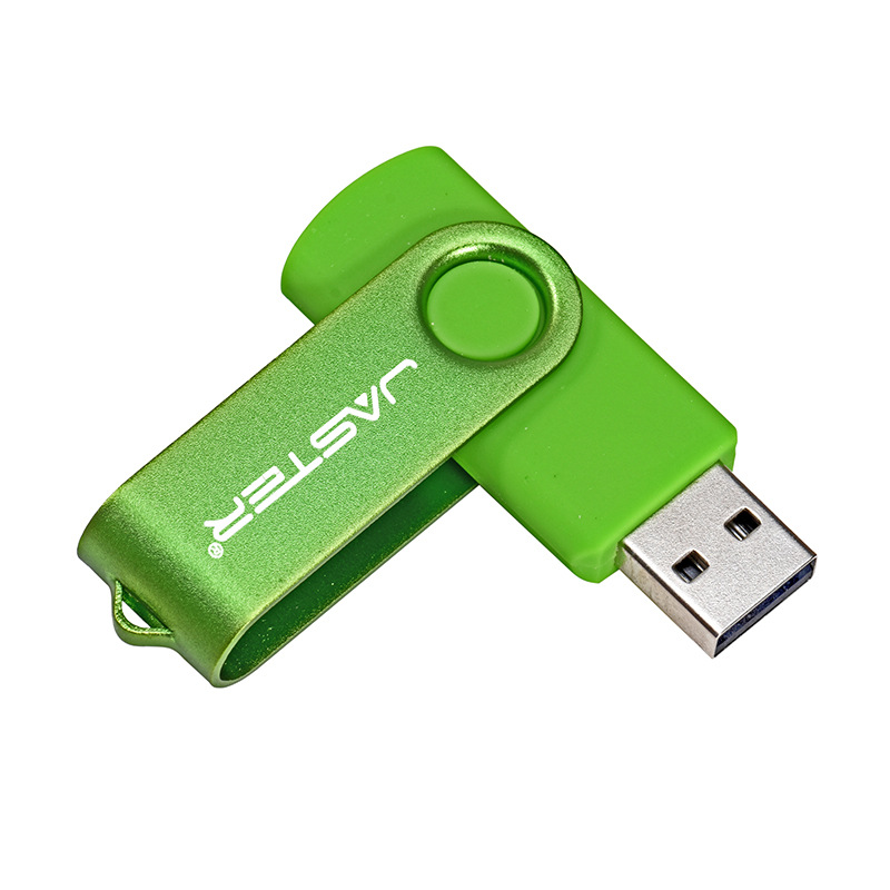 Picture of Plastic color USB flash drive laser diy engraving U disk creative commemorative gift silver clip rotating 64G waterproof U disk