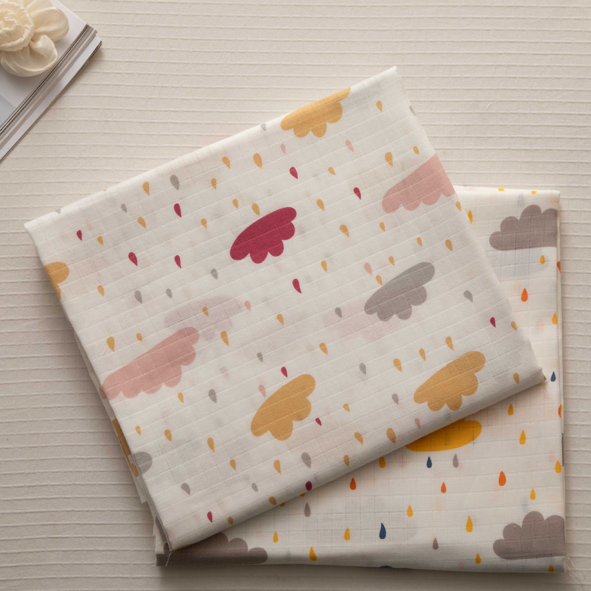 Factory Wholesale Infant and Child Type a Pre-Shrunk 110*90 Non-Fluorescent Plain Weave 40 Count Combed Muslin Double Layer Cotton Gauze
