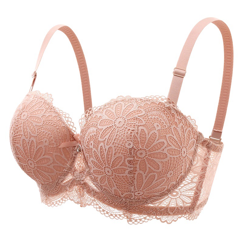 European and American Explosions Sexy Half Cup Lace bra Steel Rings Push-up Anti-expansion Large Size Underwear bra New