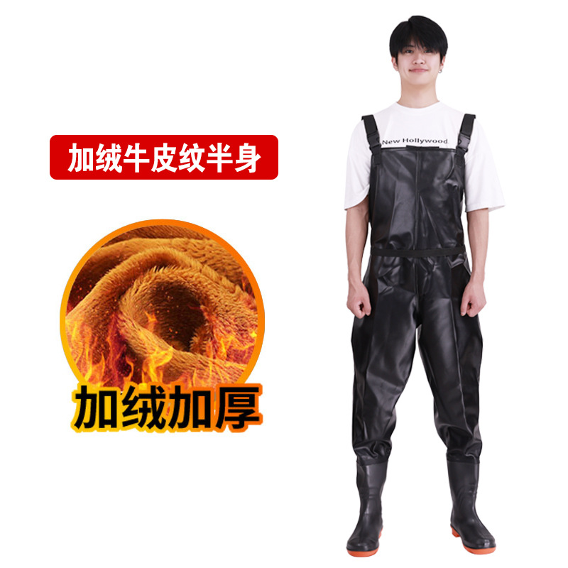 fleece-lined Thickened Half-length Water Pants Fishing Pants Wear-resistant Fishing Pants