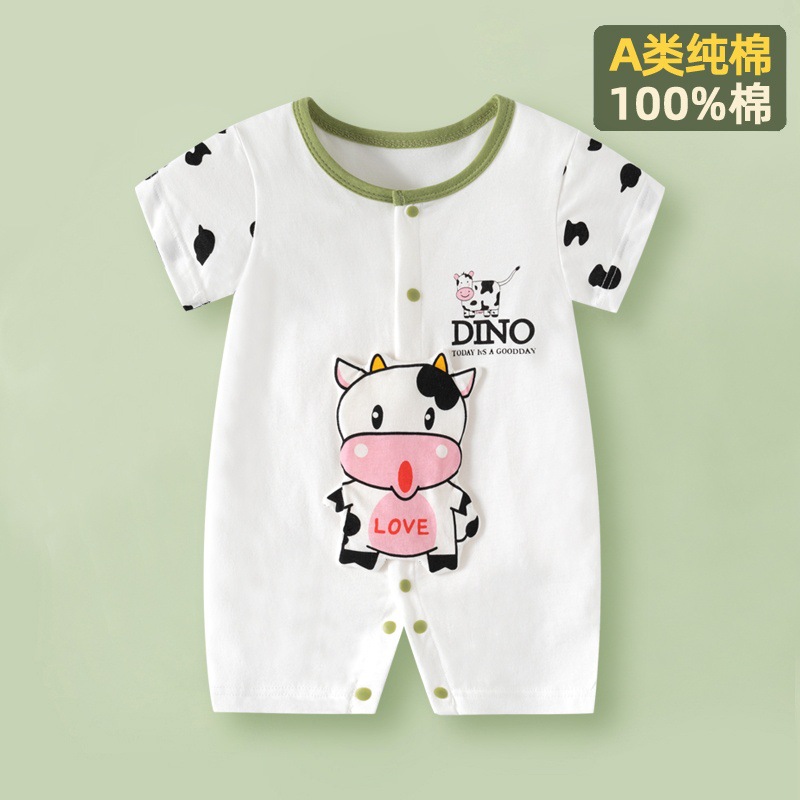 Picture of Internet Red Explosions Baby Cartoon Ha Clothes Summer Short-sleeved Baby Body Clothes Pure Cotton Thin Children's Wear Cross-border Special for Cute