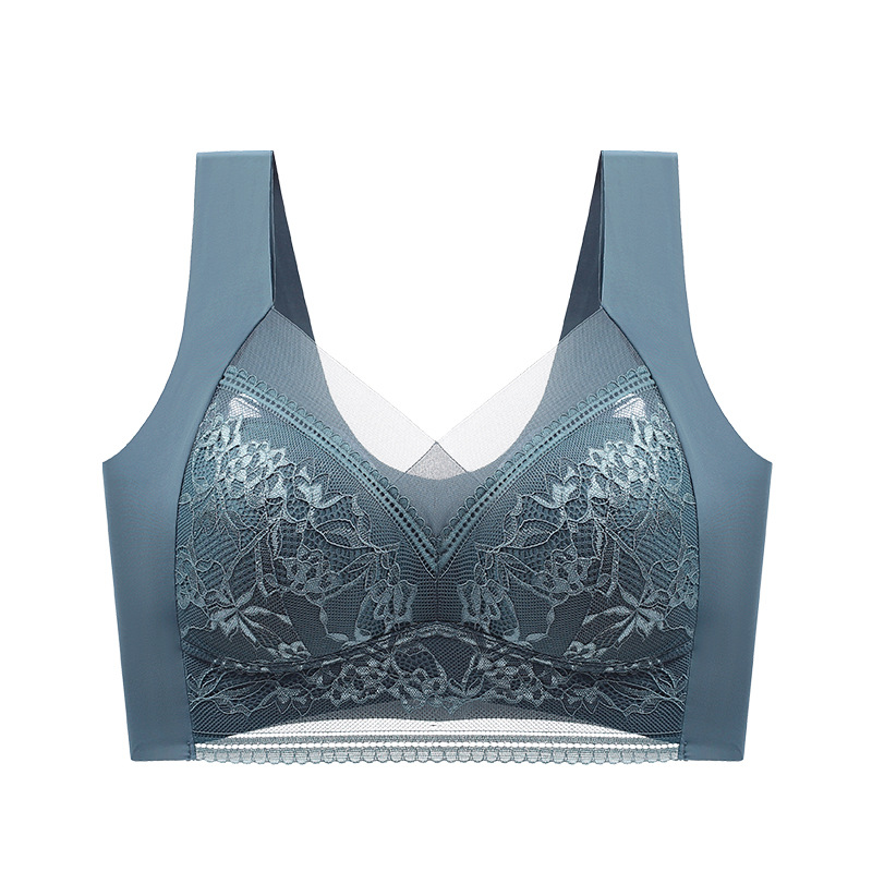 Picture of Gather Beautiful Back Lace Chest Wrap Vest Women's Non-steel Ring Fixed Cup Breast Recover Upper Bra No-mark Vest Bra