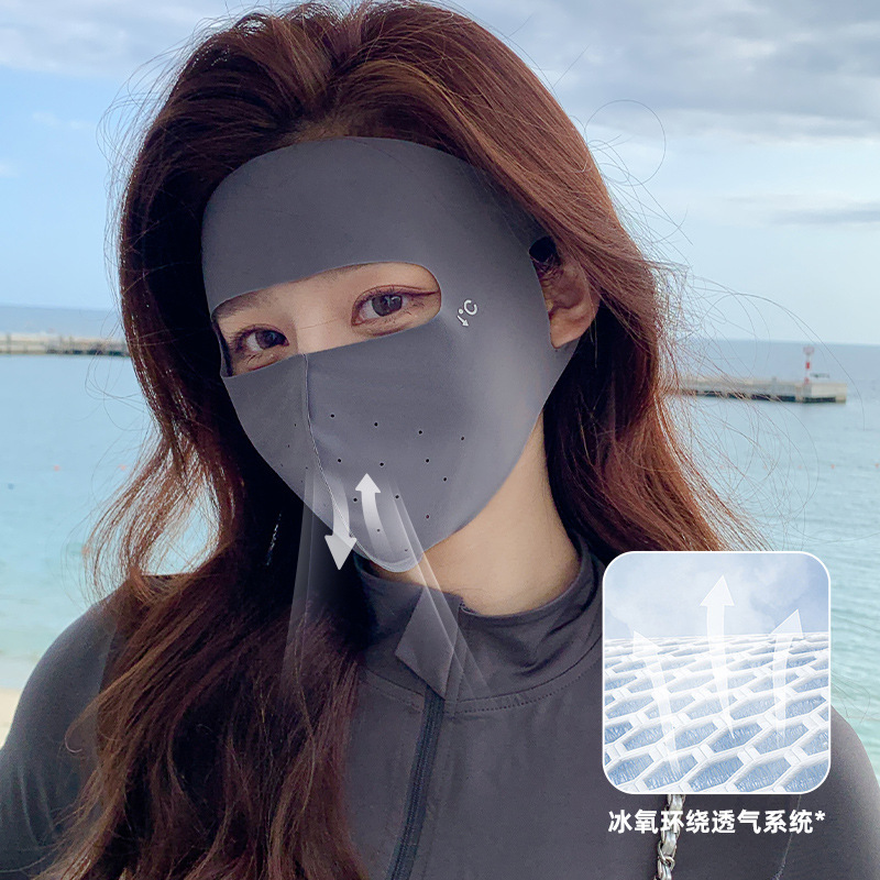 Picture of Mask sun protection female eye protection corner breathable summer sun protection UV protection outdoor sports seamless Ice Silk sun protection mask