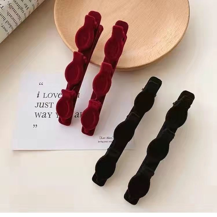 Picture of Flocking Hair Clip Women's Front Head Bangs Clip Side Clip Short Hair Transition Artifact Broken Hair Clip Duckbill Clip Headdress